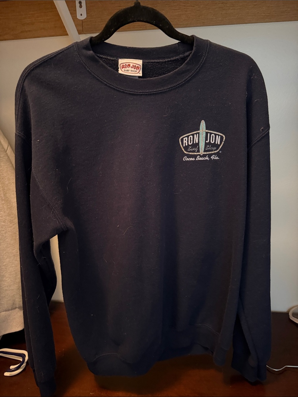 Ron Jon Navy Blue Crewneck Sweatshirt with Surf Logo